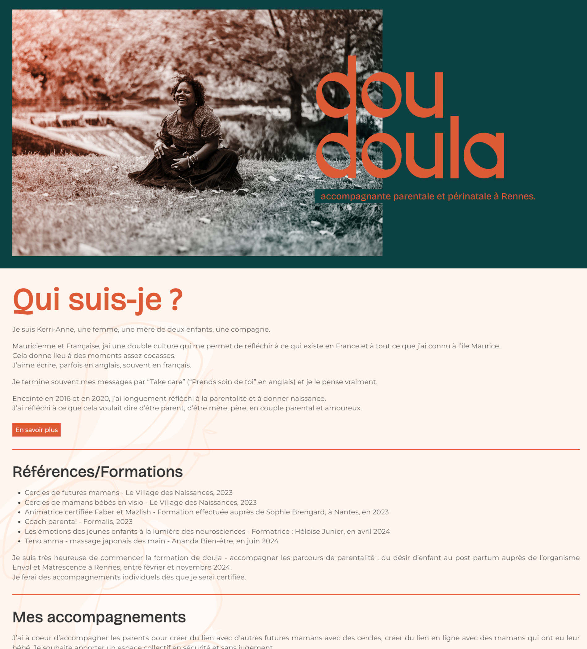 Capture d'écran du site Internet doudoula.fr